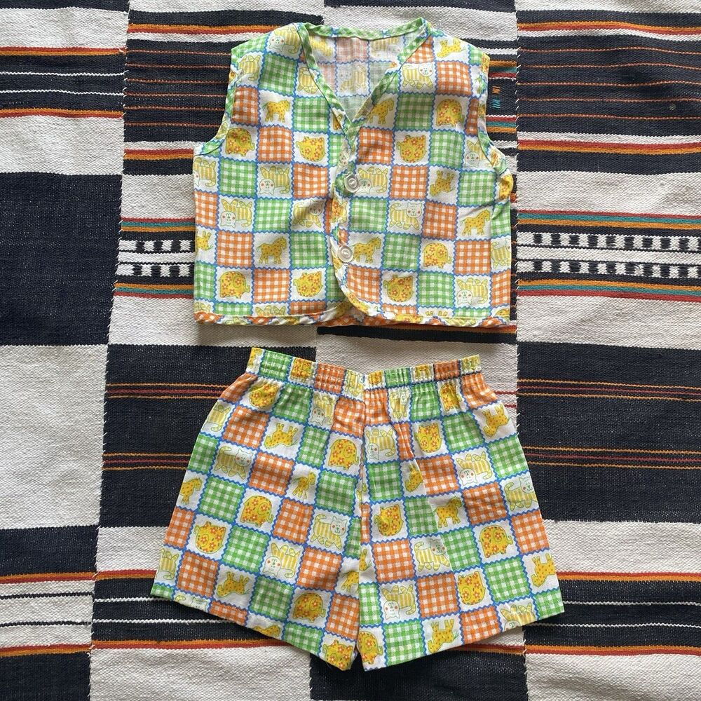 Vintage 60’s/70’s Unisex Short And Best Set. Never Worn. Deadstock. Kidcore. 24M